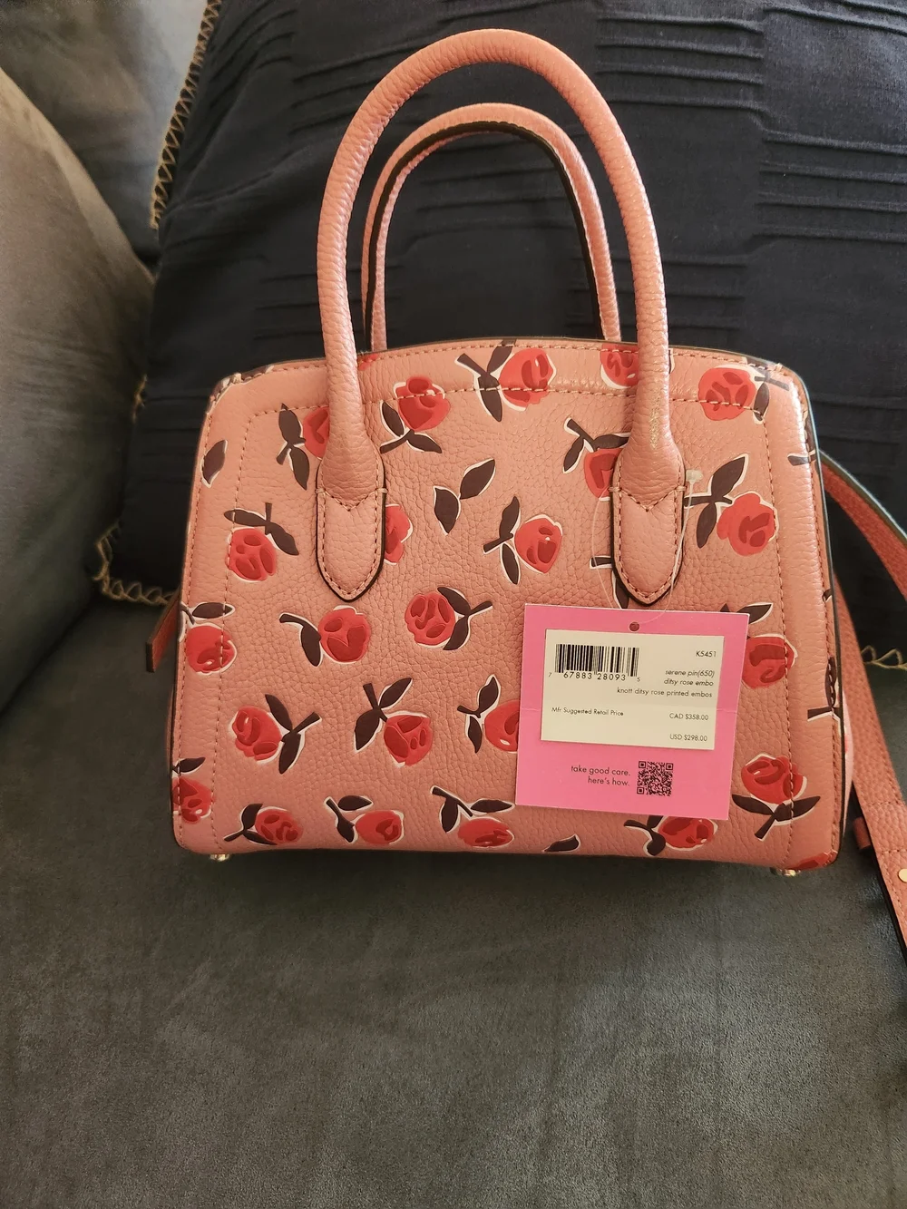 Kate Spade Knott Ditsy Rose Leather Satchel